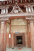 Ladakh - Alchi monastery, the carved wooden faade of the Sumtsek